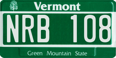 VT license plate NRB108