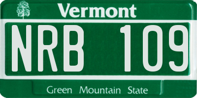 VT license plate NRB109
