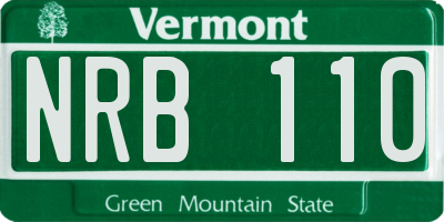 VT license plate NRB110