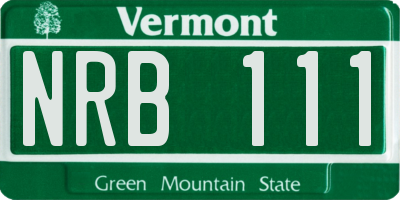VT license plate NRB111