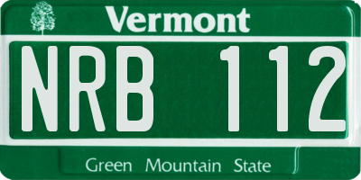 VT license plate NRB112