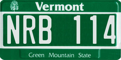 VT license plate NRB114