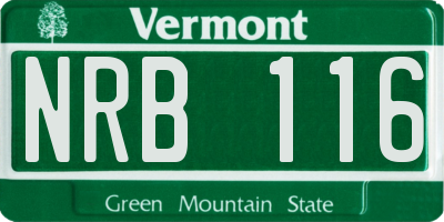 VT license plate NRB116