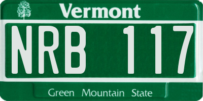 VT license plate NRB117