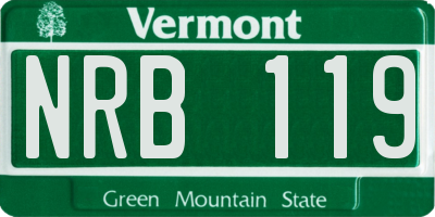 VT license plate NRB119