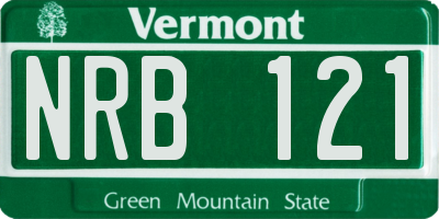 VT license plate NRB121