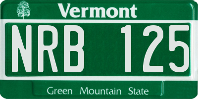 VT license plate NRB125