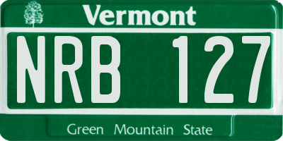 VT license plate NRB127