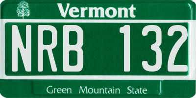 VT license plate NRB132