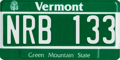 VT license plate NRB133