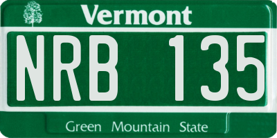 VT license plate NRB135