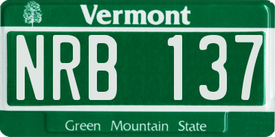 VT license plate NRB137