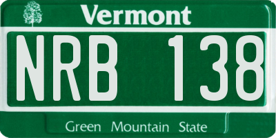 VT license plate NRB138
