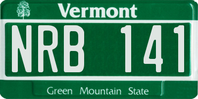 VT license plate NRB141