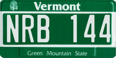 VT license plate NRB144