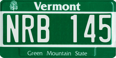 VT license plate NRB145