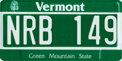 VT license plate NRB149