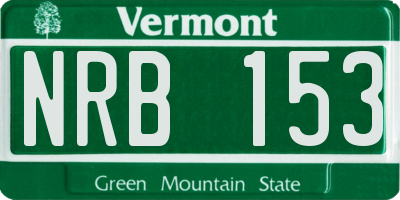 VT license plate NRB153