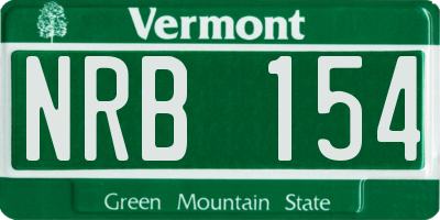 VT license plate NRB154