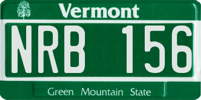 VT license plate NRB156