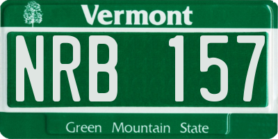 VT license plate NRB157