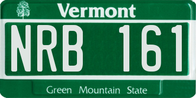 VT license plate NRB161