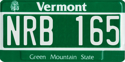 VT license plate NRB165
