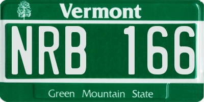 VT license plate NRB166