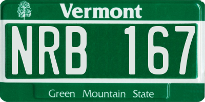 VT license plate NRB167