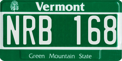 VT license plate NRB168