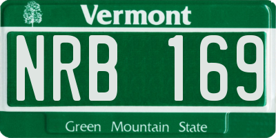 VT license plate NRB169