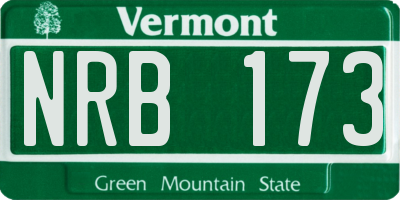 VT license plate NRB173