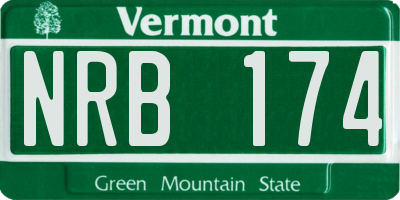 VT license plate NRB174