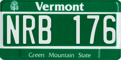 VT license plate NRB176