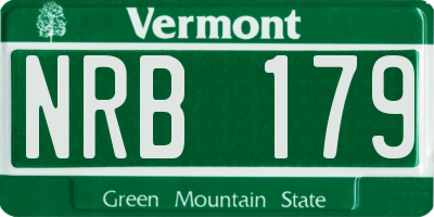 VT license plate NRB179