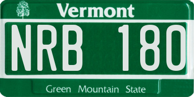 VT license plate NRB180