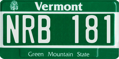 VT license plate NRB181