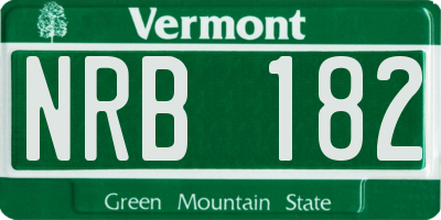 VT license plate NRB182