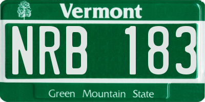 VT license plate NRB183