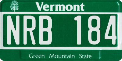 VT license plate NRB184