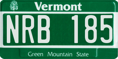 VT license plate NRB185