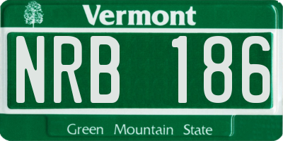 VT license plate NRB186