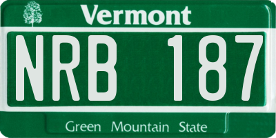 VT license plate NRB187