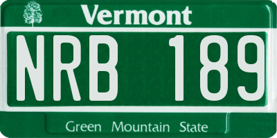 VT license plate NRB189