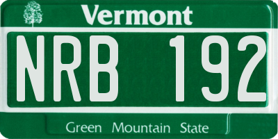 VT license plate NRB192