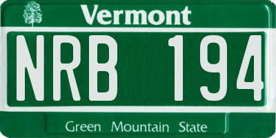 VT license plate NRB194