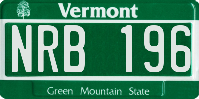 VT license plate NRB196