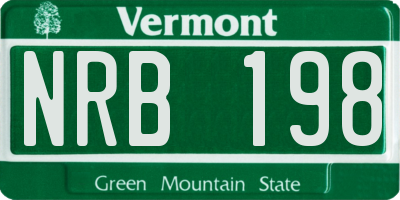 VT license plate NRB198