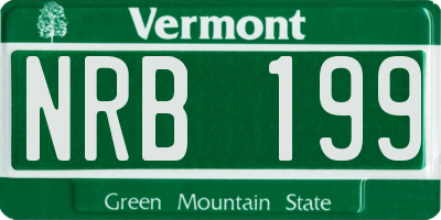 VT license plate NRB199