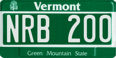 VT license plate NRB200